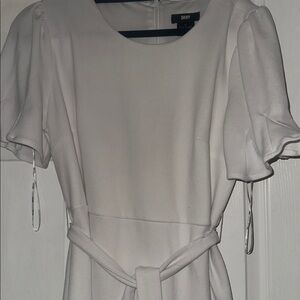 DKNY Cream Short Sleeve Dress